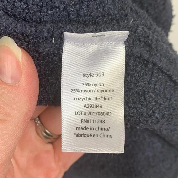 Barefoot dreams navy draped cardigan sz small / medium - Picture 3 of 9